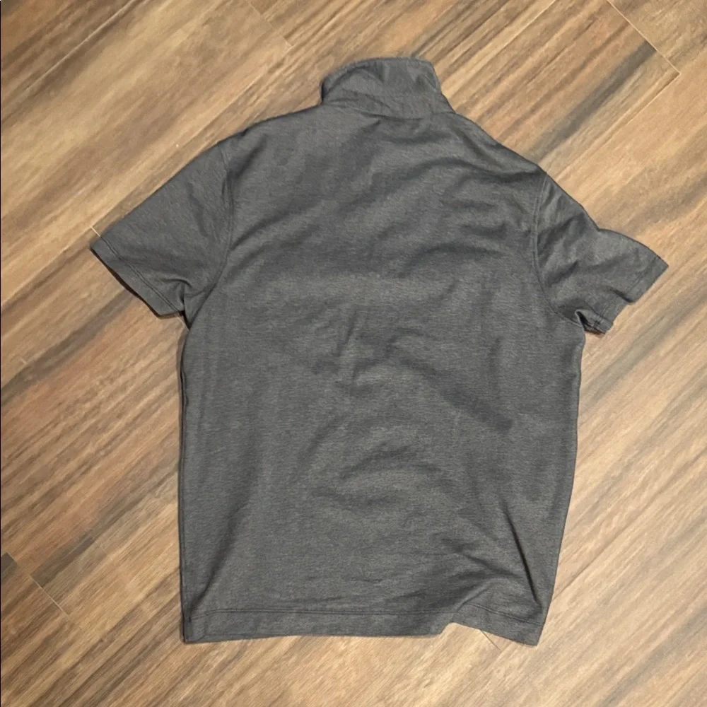 Michael Kors Men's Charcoal Short-Sleeve Polo with High Collar